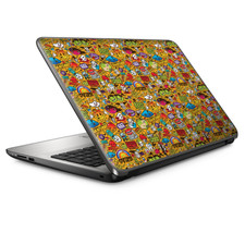Universal Laptop Skins wrap for 15" - Comic Sticker Slap cartoon
