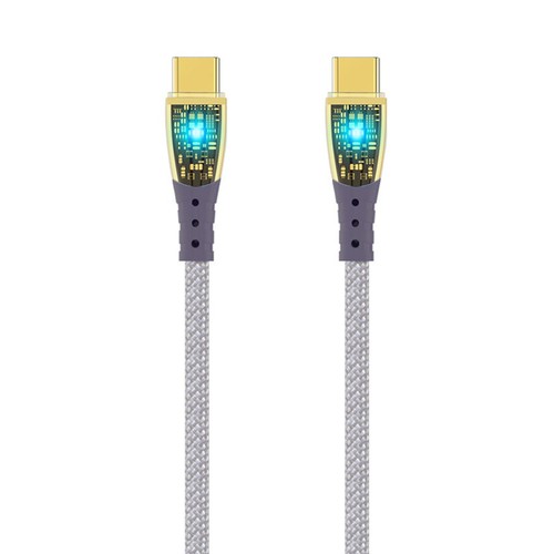Cord Fast Charger Power USB Type-C For iPhone Transparent shell with lamp Cable - Photo 4 sur 10