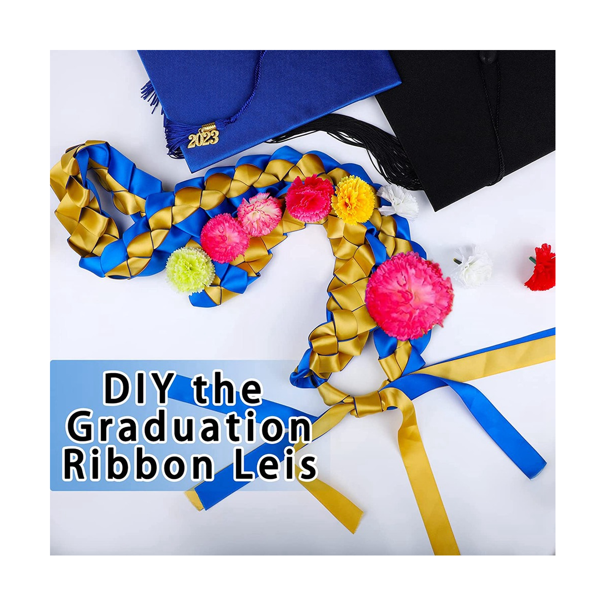 3PCS Graduation Leis 2023 Ribbon Leis for Graduation Braided Graduation