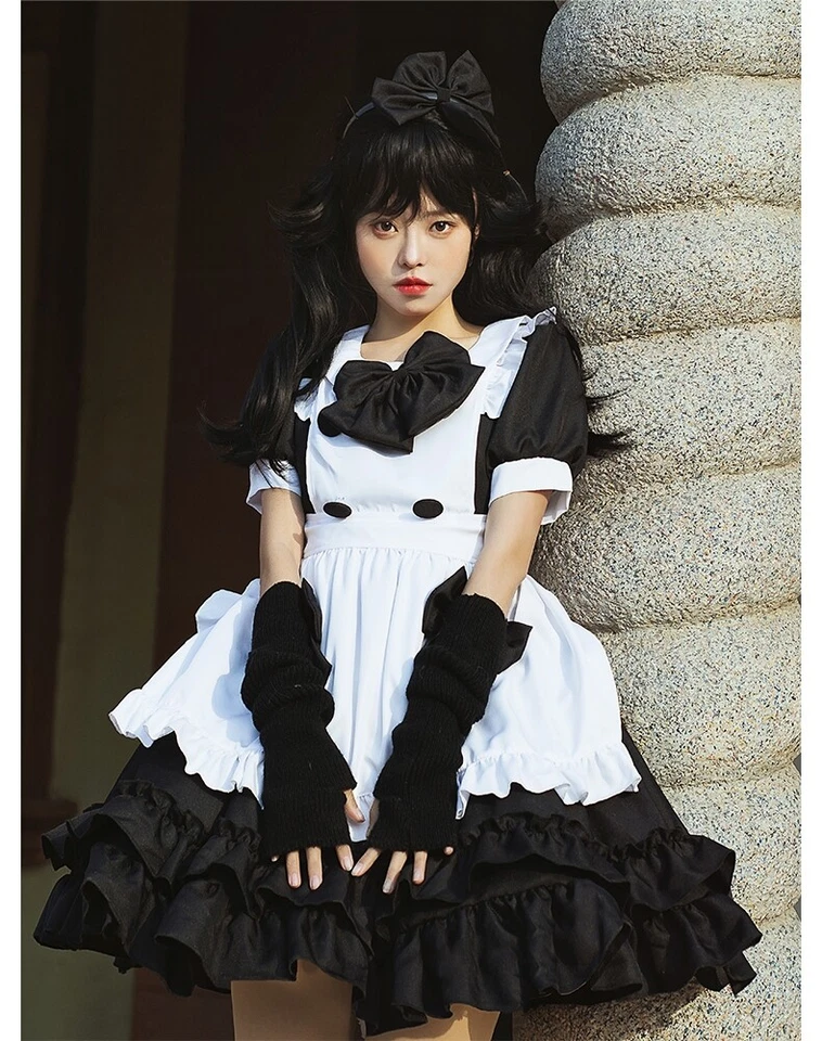 Anime Lolita maid uniform dress set roleplay costume - Image 2 of 4