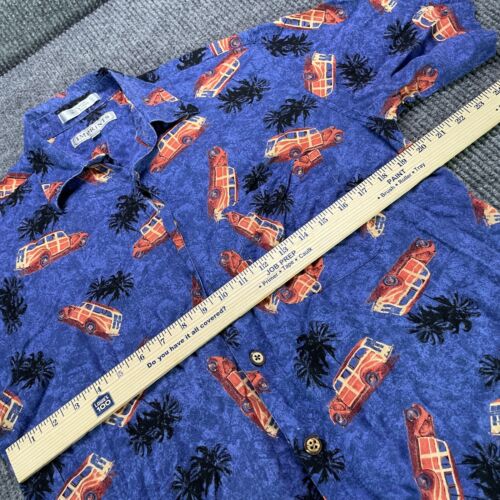 Imprints Classic Car Mens Medium Summer Vacation Cruise Button Camp Shirt - Picture 3 of 6