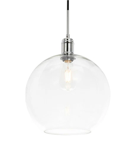 Chandelier Pendant Light Chrome Fixture Glass Shade Dining Room Kitchen Lighting - Picture 10 of 12