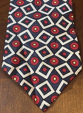 Tommy Hilfiger Red Blue 100 Italian Silk Men  s Neck Tie Made In Usa