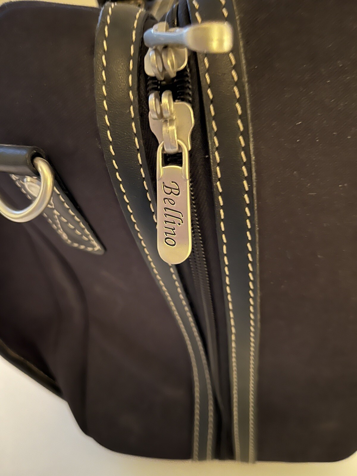 BELLINO BLACK LEATHER RENESAS WEEKENDER DOCTOR TRAVEL BAG NEW! Falak