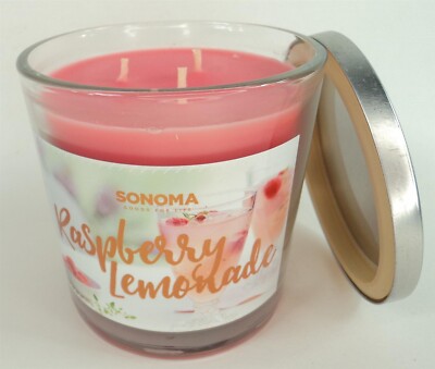 Sonoma Candle 14 oz Scented 3-Wick Candle - Raspberry Lemonade