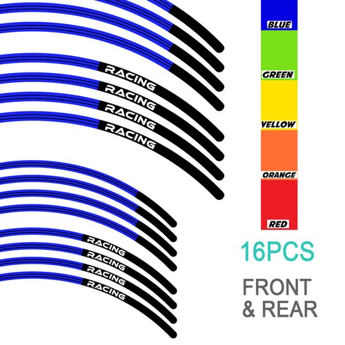 Blue 21" 19" MX Bike Wheel Sticker L01B For Yamaha YZ 250 89-23 22 21 20 19