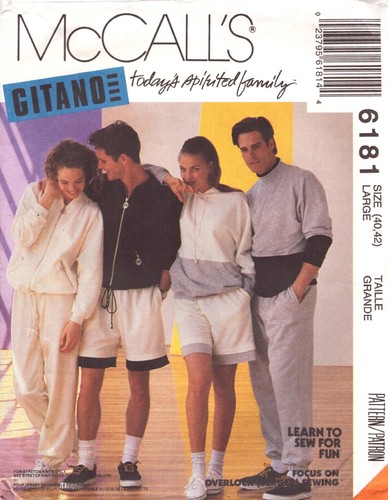 McCall's 6181 ~ Misses Mens or Teen Boys unlined Jacket-Sweatshirt-Pants-Shorts - Picture 5 of 6