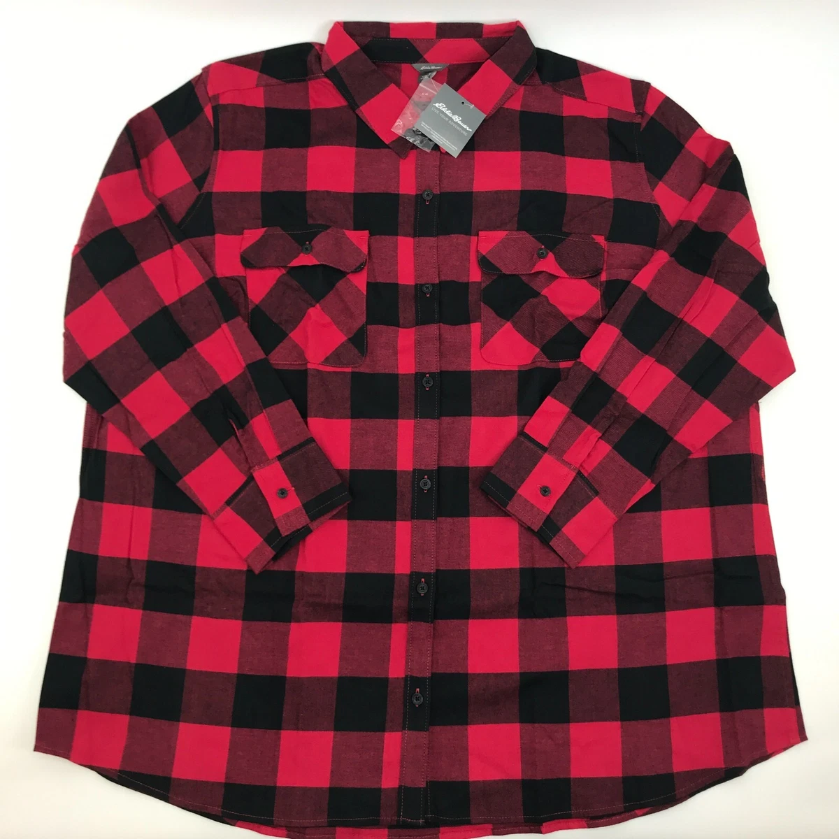 Plus size red and black cheap checkered shirt