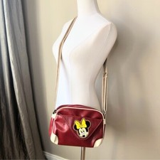 Vintage Disney Minnie Mouse 80s Red Faux Leather Crossbody Bag