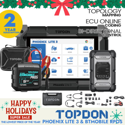 2025 TOPDON Phoenix LITE 3 Plus Car OBD2 Scanner Diagnostic Tool Key Coding TPMS