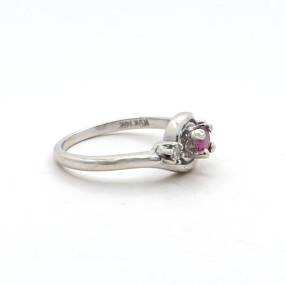 14k White Gold Ruby Diamond Infinity Ring Kritzer Stern Klein July ...