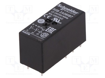 Relais: elektromagnetisch 8A USpule: 24VAC  8A/250VAC  Mini 2A080B7 Elektromagn