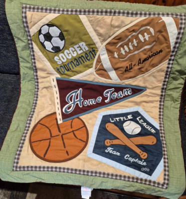 CoCalo Baby Blanket Sports All American Crib Quilt Football Baseball Soccer 