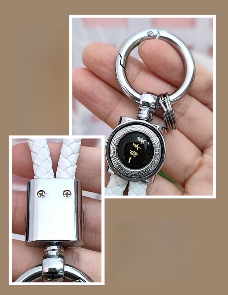 Heavy-Duty Key Fob Cover With Leather Strap For Audi A1 A3 A4 A5 A6 Q3 Q5 Q7 TT S3 R8 - Zinc Alloy & Microfiber - View #4