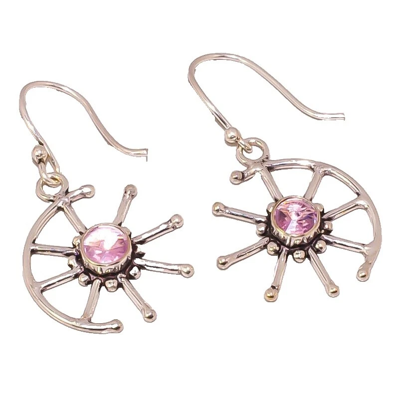 Модные серьги-кольца камни кварцевые