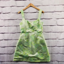 LULUS Mini Dress Small Floral Embroidered Sleeveless Rear Zip Tapestry