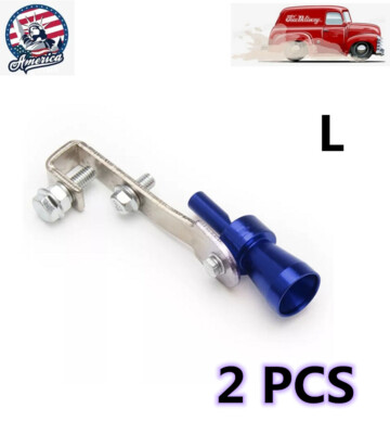 2pcs L Durable Turbo Sound Exhaust Muffler Pipe Whistle Car Big loudspeaker Blue