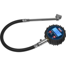 Image of 150psi DIGITAL Tyre Pressure Gauge with Twin Push-On Connector Hose -Swivel Head