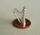BEAUTIFUL  '  HARP '  STERLING SILVER CHARM CHARMS