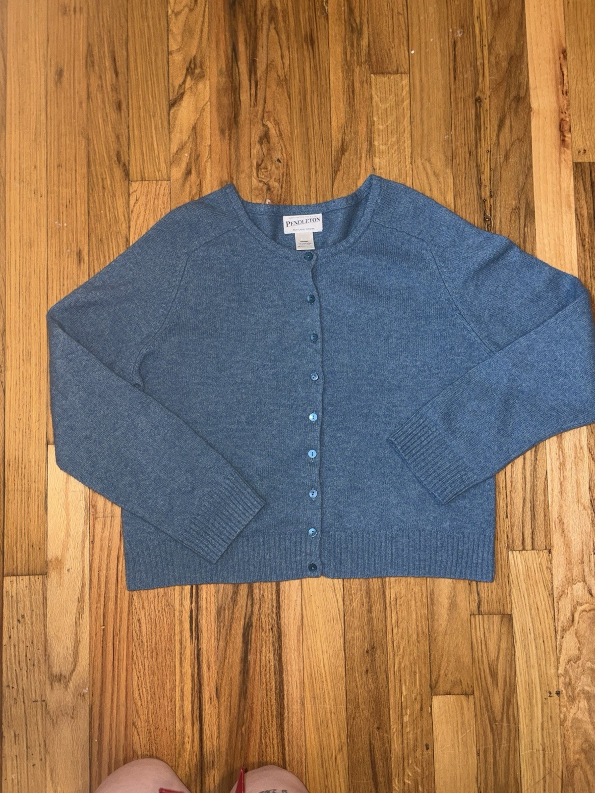 Authentic Pendleton 100% Lambswool Teal Button Up… - image 1