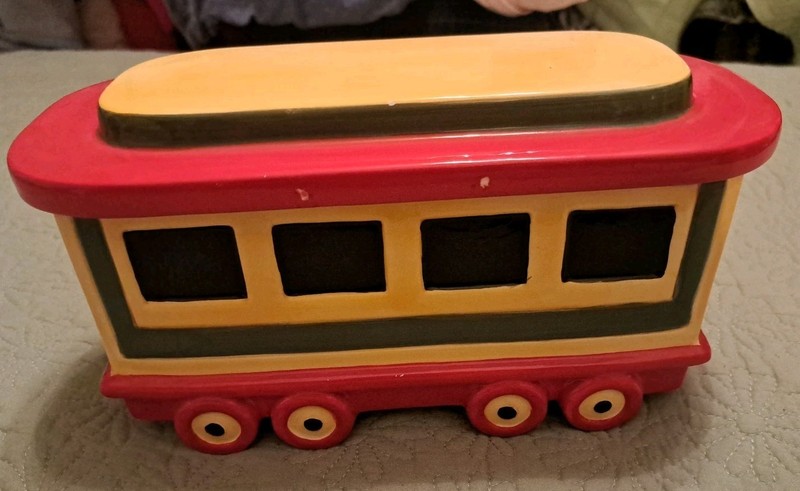Pfaltzgraff Christmas Heritage Train Car Candy Dish With Removable Lid Used Vg