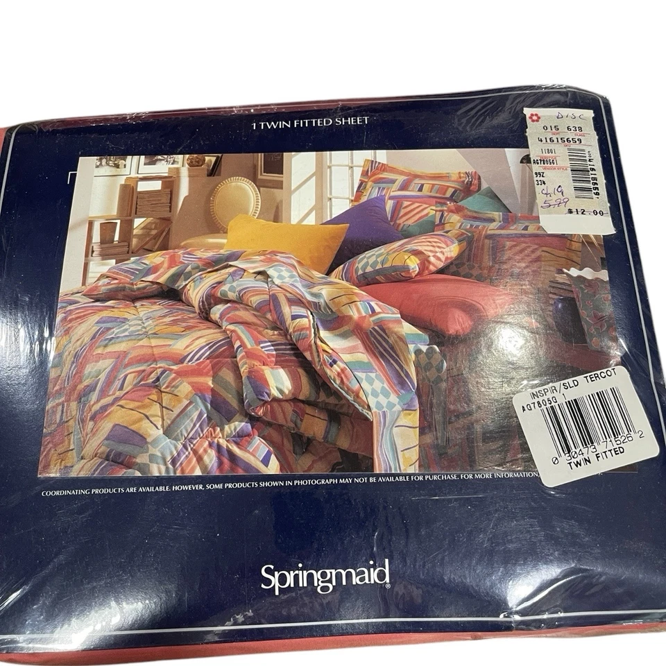 New Vintage Springmaid 180 Percale Twin Flat & Fitted Sheets No Iron Terracotta - Image 2 of 4