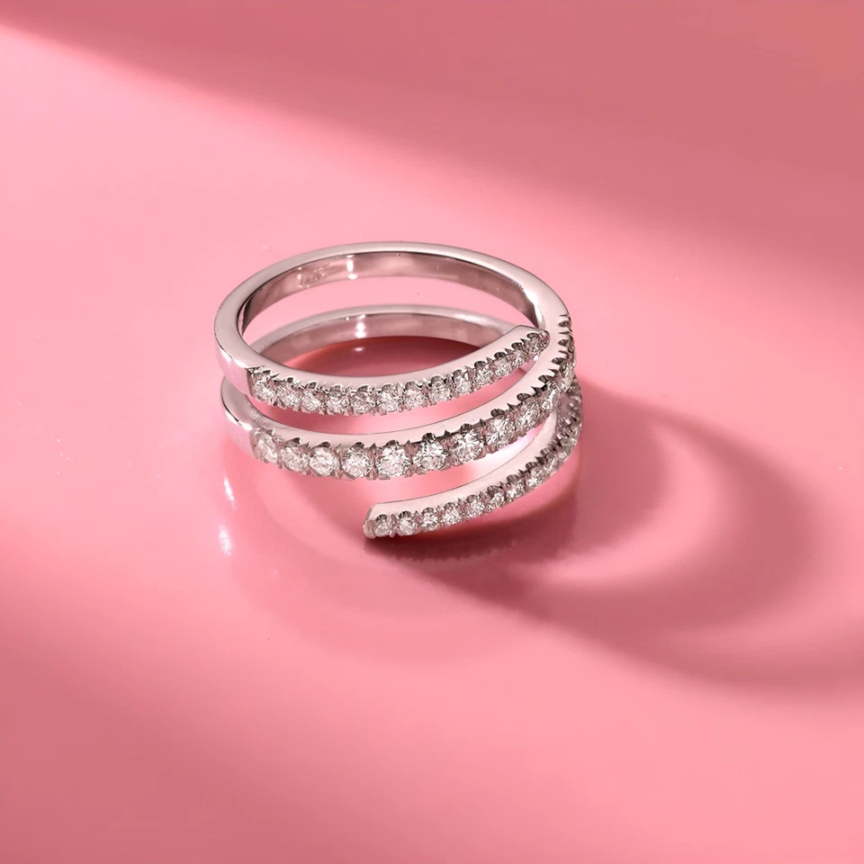 Engagement Eternity Band 18k White Gold Lab Grown Round 0.5 Carat Diamond Size 8 - Image 2 of 4