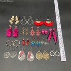 Fashion Costume Jewelry Earring Lot of 16 Pairs Boho Rocker Statement Tassels — photo 2