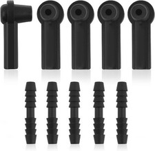 5-Piece Brake Bleeder Kit with Adapter Connectors for Quick Brake Fluid Black