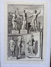 Antiker Kupferstich Klassische Statuen Römische Gottheiten Studie 17. Jahrhundert