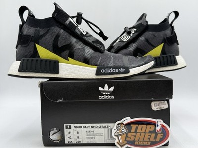 Adidas NMD TS1 Bape Neighborhood 2019 Size 8.5 Used Authentic Trainer Black