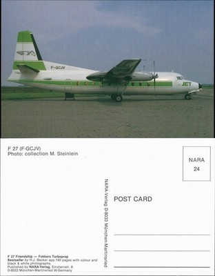 1985 F 27 Friendship Propeller Plane - Fokkers Turboprop (F-GCJV) AirJet