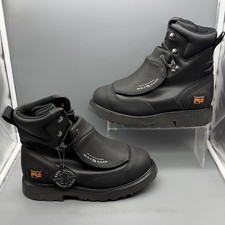 Timberland Pro Met Guard Work Boot Men's 8 M Steel Toe Black Leather 53530 WP