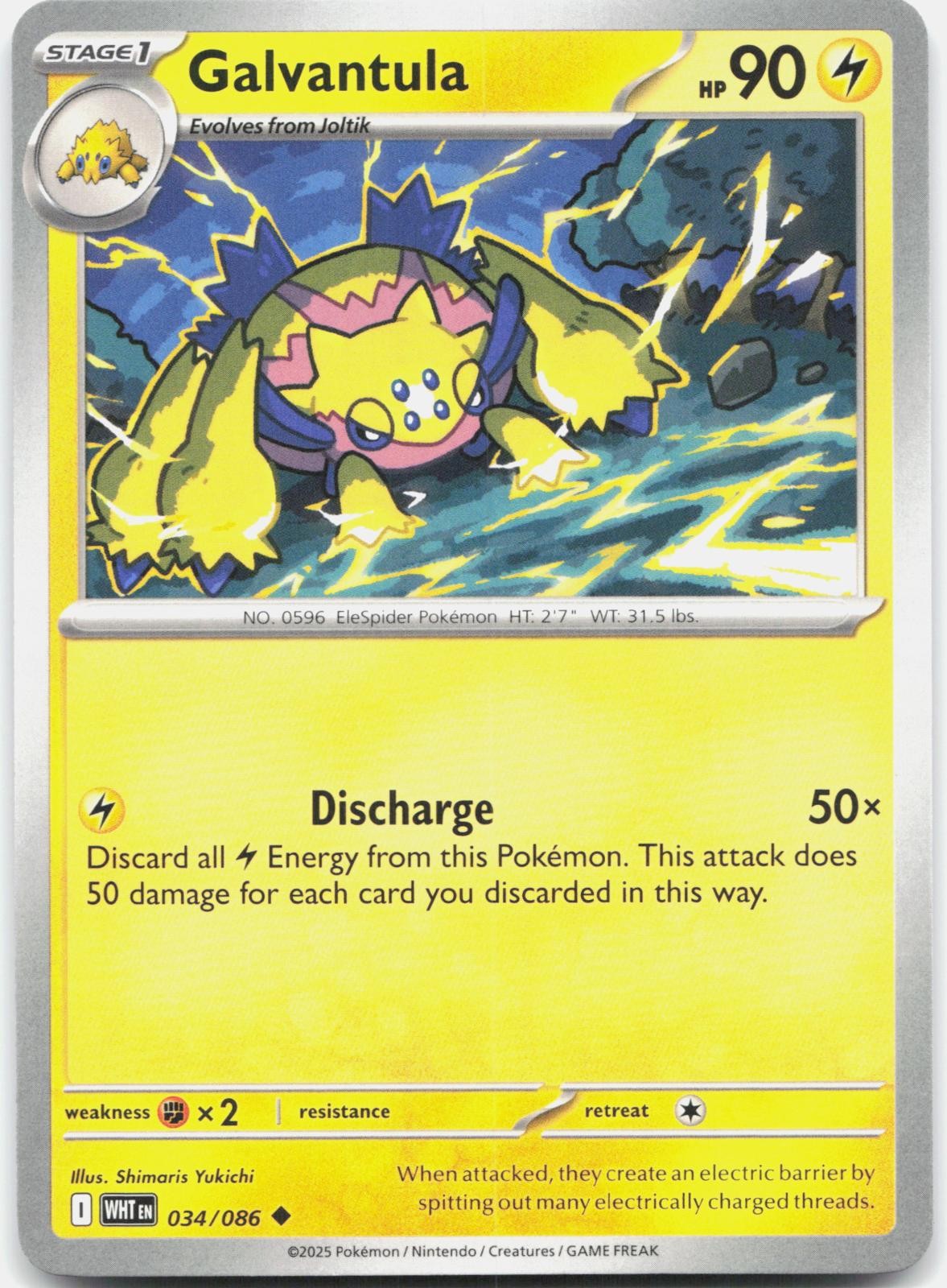 Galvantula 034/086 Uncommon White Flare Pokemon Near Mint