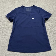FIGS Technical Collection Casma Scrub Top Womens Small Blue Comfy Nurses