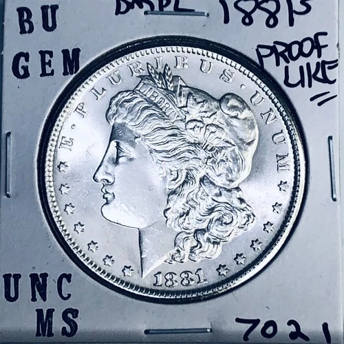 1881 S BU GEM MORGAN SILVER DOLLAR UNC MS+++ U.S. MINT RARE COIN 7021