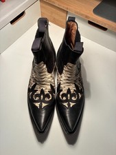 Tony Mora Cowboyboots Gr.41 schwarz weiß Schlange Leder super Zustand