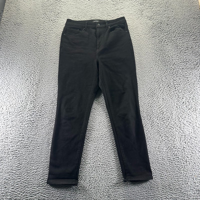 Express Jeans Womens M Black Cotton Denim Skinny Leg High-Rise Stretch Workwear