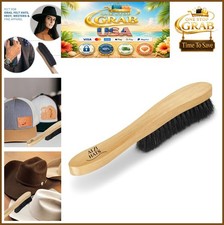 Horsehair Hat Brush 10 Inch Lint Remover Wood Handle for Felt Fedora Suits