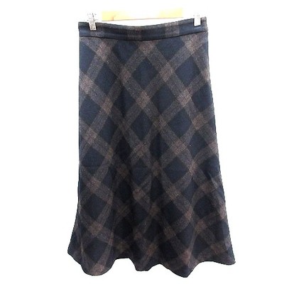 CdeC Coup de Chance Long Check Wool Skirt Black Size 40 Excellent Condition