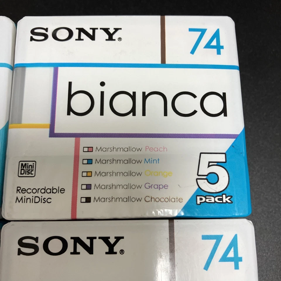 RARA confezione da 5 Sony Bianca 74 min Mini Disc MD NUOVA CON SCATOLA set da 4 - Immagine 4 di 4
