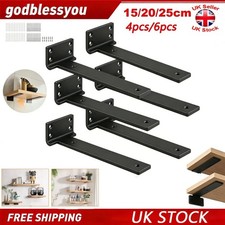 6x Floating Shelf Brackets 15/20/25CM Heavy Duty Metal for Support Wall Hanging