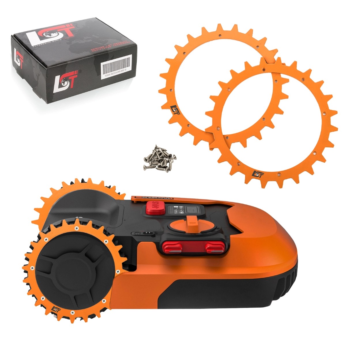 2X Spikes Robotic Mower Traction Improvement Orange Ø 180 Mm For Bosch Lawnmower