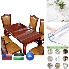 Icefire Clear PVC Table Protector 26 X 48 Inch Waterproof for Rectangle Coffee