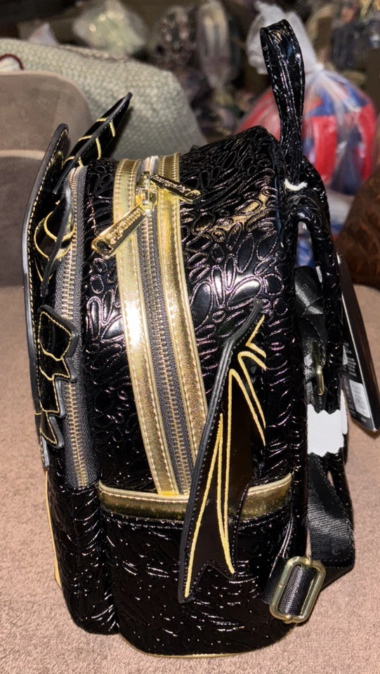 Loungefly BAM Exclusive Gold Fourth Wing Dragon Mini Backpack NWT - Image 3 of 4