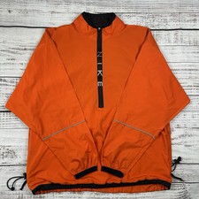 VTG Nike Jacket Womens Windbreaker XL 16-18 Orange 1/4 Zip Pullover Gorpcore