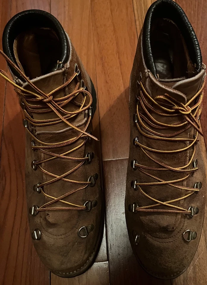 VTG DEXTER MOUNTAINEERING ALPINE HIKING BOOTS BROWN SUEDE LEATHER USA MENS 12 N - Image 3 of 4