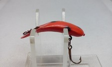 Vtg HELIN FLATFISH F4 Orange/Black Dots 1 1/2" Fly Rod Crankbait Fishing Lure