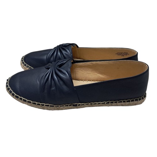 Talbots Izzy Espadrille Nappa Flats Women's 8.5 Navy Blue Knot Leather Slip On - Picture 2 of 11