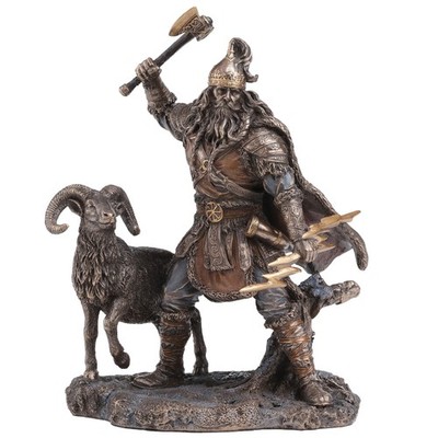 Veronese Design 8 5/8 Inch Perun The Slavic God of Thunder Cold Cast Resin